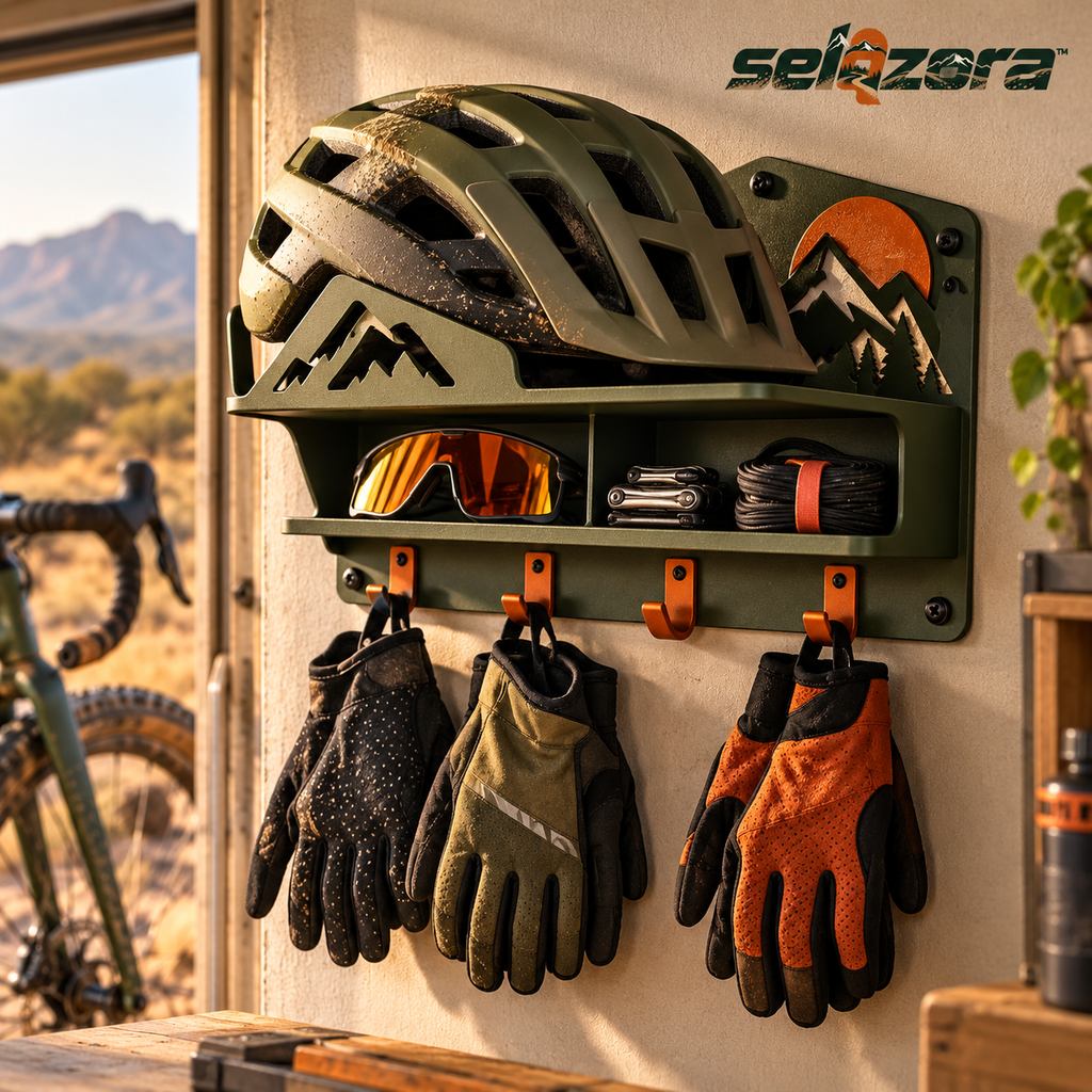 Wall-Mounted Cycling Gear Organizer — main image