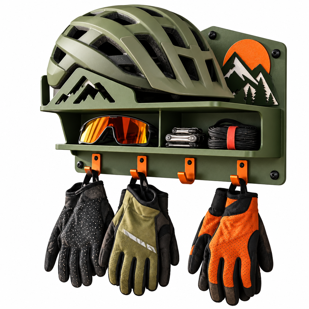Wall-Mounted Cycling Gear Organizer — view 2